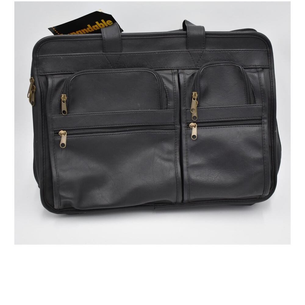 Expandable Black Briefcase NWT -- DuraTec -- 16.5"x 12" x 5-7"